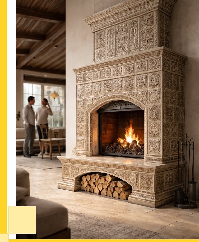 Купить изразцовый камин в Бугульме от 252700 р. | ЭриданБгл