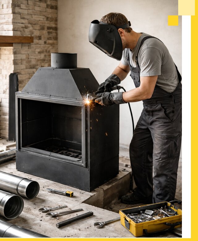 Продажа и установка металлических каминов в Бугульме под ключ