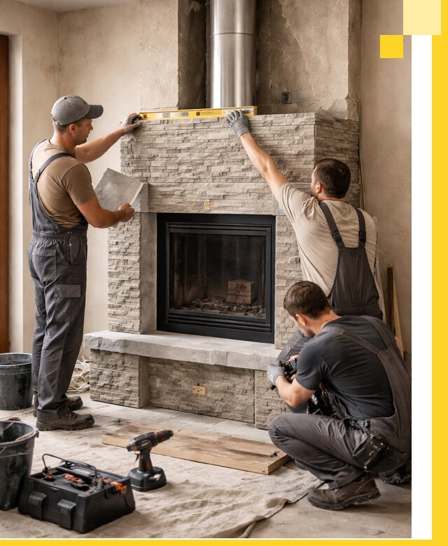 Профессиональный монтаж каминов под ключ в Бугульме для дома