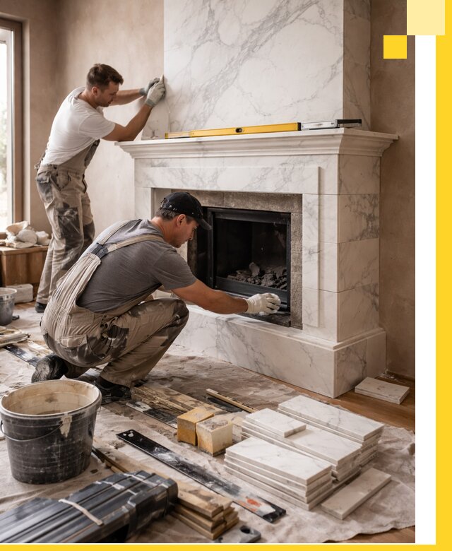 Отделка каминов в Бугульме качественные облицовочные работы