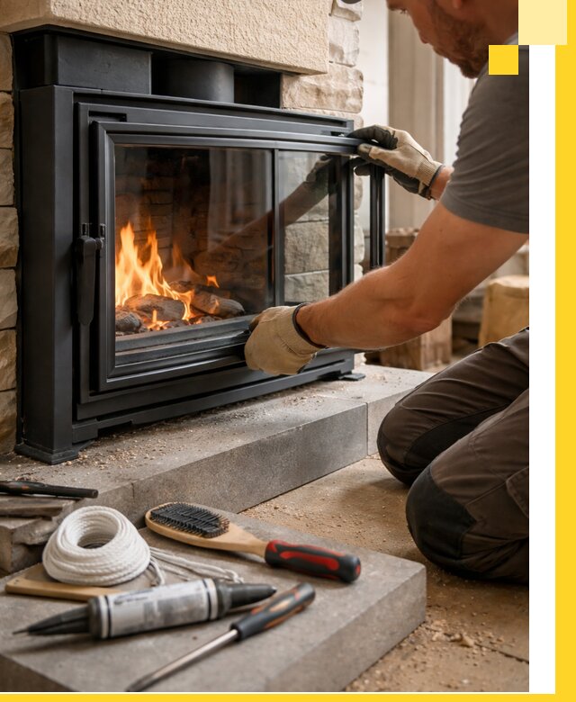 Производство, монтаж и доставка каминов со стеклом в Бугульме