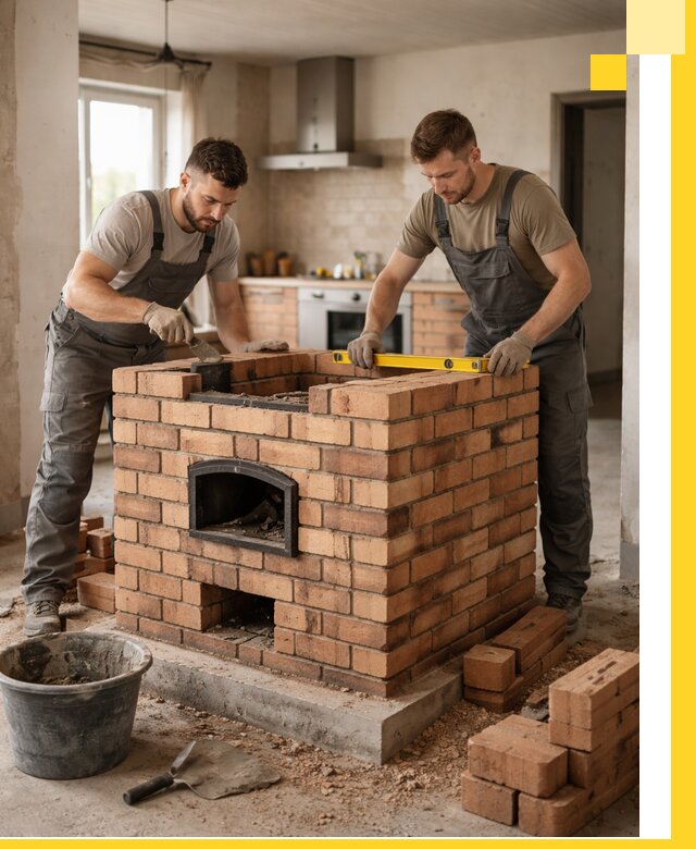 Установка и монтаж печей в частном доме в Бугульме под ключ