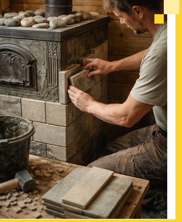 Облицовка банных печей в Бугульме профессиональная отделка