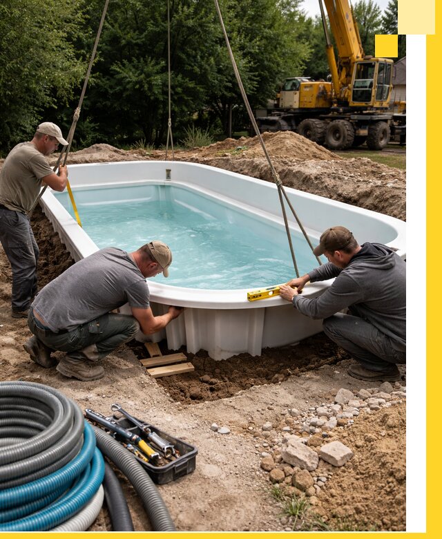 Установка и монтаж композитных бассейнов под ключ в Бугульме