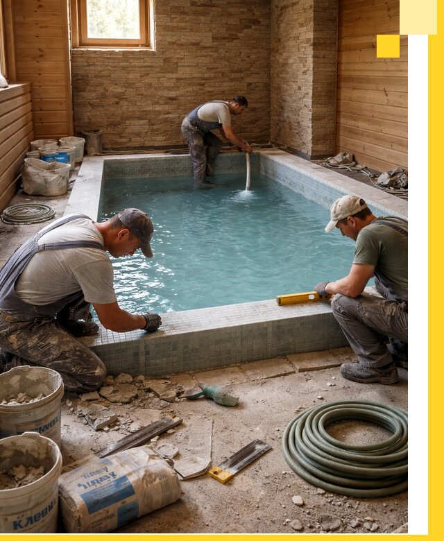 Проектирование и строительство бассейнов для бани в Бугульме