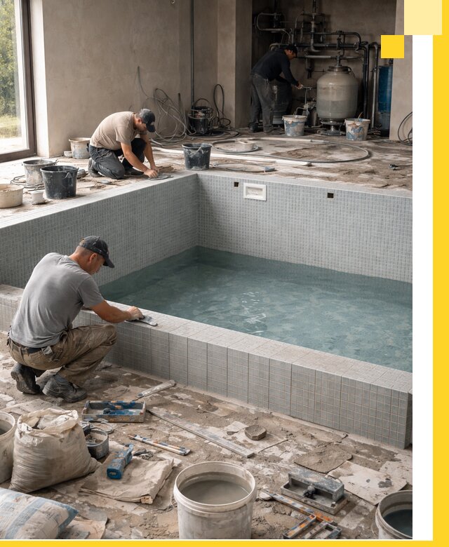 Строительство и монтаж бассейнов в помещении в Бугульме