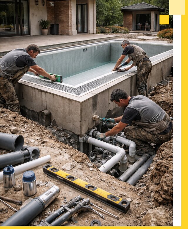 Строительство переливных бассейнов в Бугульме под ключ