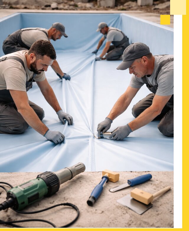 ПВХ пленка для бассейнов с монтажом и гарантией в Бугульме