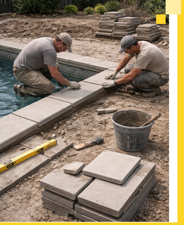Установка и изготовление копингового камня для бассейнов в Бугульме