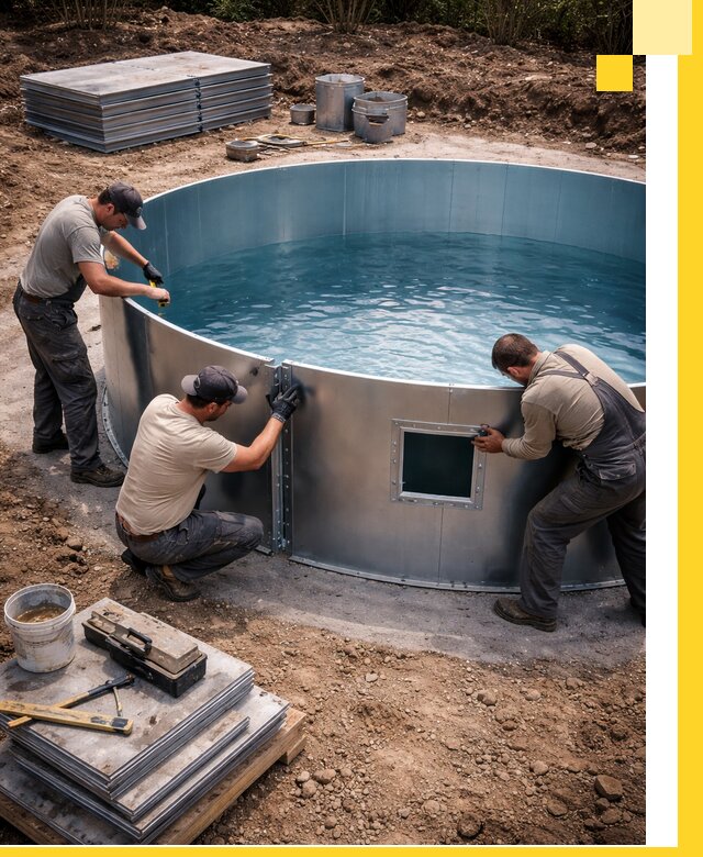 Круглые бассейны под ключ в Бугульме проектирование и монтаж