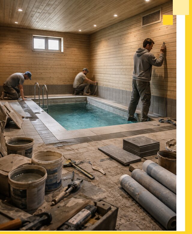 Строительство бани с бассейном и сауной под ключ в Бугульме