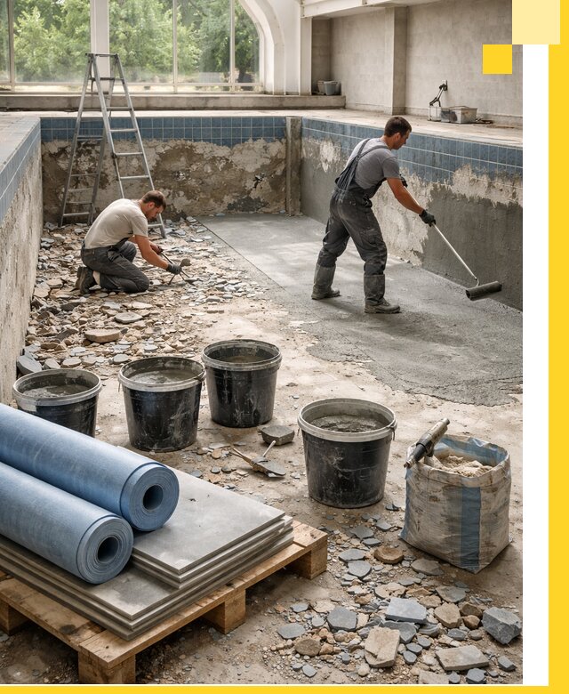 Реконструкция бассейнов в Бугульме: ремонт, гидроизоляция