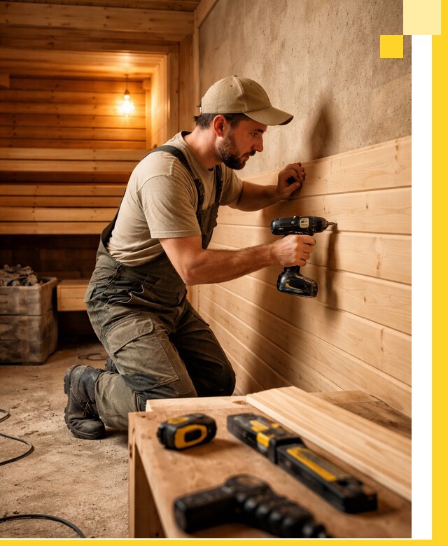 Профессиональная внутренняя отделка бани в Бугульме под ключ