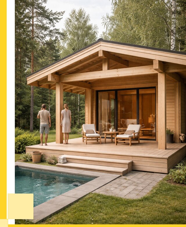 Бани с террасой под ключ в Бугульме от 606480 р. | ЭриданБгл